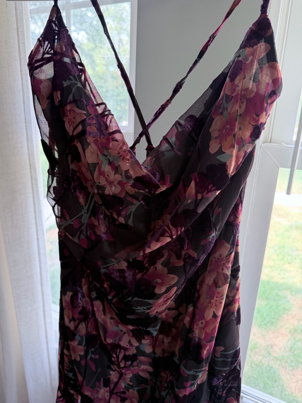 Showpo Floral Lace-Trim Slip in Plum and Pink
